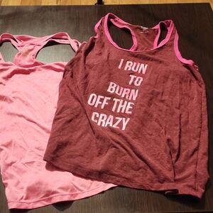 Women's Pink and Maroon Tank Tops Bundle of two (2)